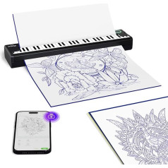 Bluetooth Tattoo Printer, Tattoo Stencil Printer with 5 Transfer Paper, Tattoo Machine Transfer Printer, Ideal for Artists & Enthusiasts