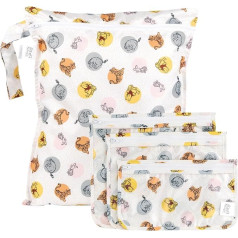 Bumkins Waterproof Bag and Wet Dry Clutch Bag for Baby Travel Swim Suit Cloth Diapers Pump Parts Pool Gym Clothes, c4 winnie the pooh, Disney