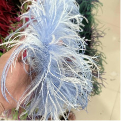 Mischen von zwei Farben, Boa aus Straußenfedern, 6-fädig, 10-fädig, weicher Federschal für Hochzeitskleidung, Kleiderschal, Dekoration, Nähzubehör, Stil 27 – 2 m, 10-fädig