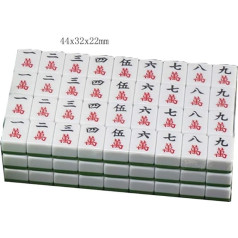 Lustiges Mahjong-Set, chinesisches Mahjong, klassisch, tragbar, Mini-Mahjong, chinesische nummerierte Melamin-Fliesen, Mahjong, 144 Fliesen, Spielset, wunderbares Geschenk, Party, Hausparty