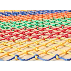 Kletternde Gurtbänder Seilgeflecht-Treppennetz, Outdoor-Kletternetz, buntes Frachtnetz for Hängematten-Zaun-Dekoration Gewebtes Trenngitter Sisalseil Zaungeflecht(2 * 5m(6.6 * 15.15ft))