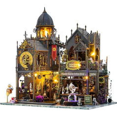 DIY Miniature Construction Kit, Miniature Kit for DIY with Furniture, Model Houses for Building, Kit for a Small House, Dollhouse Construction Kits for Adults, Children (Magic Coffee Shop)