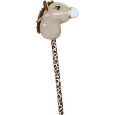 Generic Plush Rod Horse, Handmade, Portable, Creative Plush Animal Head, Plush Hobby Horse Rod Toy for Children, Boys, Girls, Stage, Beige