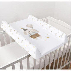 Baby Changing Mat Hard Base 70 x 50 cm Fits 120 x 60 cm Unisex Wedge-shaped Anti Roll Nappy Newborn Baby Waterproof Changing Mat with Raised Edges