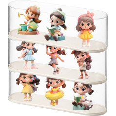 Clear Display Case for Figures, Stackable, 3 Tier Acrylic Display Case, Dustproof Display Case for Collectibles, Mini Toys, Funko Popmart Action Figures, Pack of 3