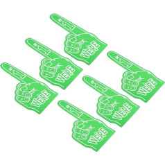 PATIKIL Giant Foam Fingers 18 Inches, 6 Pieces Foam Hand EVA Foam Finger Cheerleading Accessories for Sports Events Baseball Basketball Football Games, Green