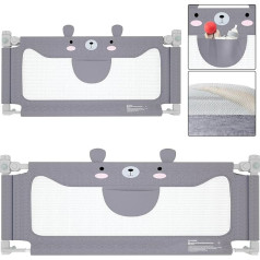 Children's Bed Rail, Bed Rail for Vertical Lifting, Bed Safety Protection, Bed Rail to Protect Against Falls, for Toddlers, Babies and Children, 180 cm, Small Bear