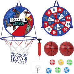 Yearonan Dartboards Set for Kids, 14 Inch Basketball Hoop for Indoor, Summer, Indoor and Outdoor Party Yard Toy, Birthday Gift for 3 4 5 6 7 8 9 10 11 12 Years Boys