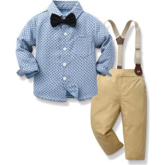 Baby Boys' Clothing Sets, Shirt with Bow Tie + Braces, Trousers, Romper, Suit, Party Outfit, Gentleman Clothing Sets 0-24 Months
