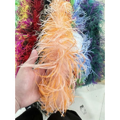 Mischen von zwei Farben, Straußenfederboa, 6-fädig, 10-fädig, weicher Federschal für Hochzeitskleidung, Kleiderschal, Dekoration, Nähzubehör, Stil 6–2 m, 6-fädig