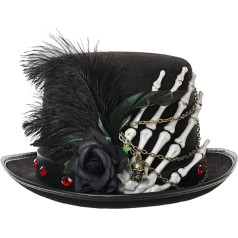 BLESSUME Steampunk Hat Gothic Unisex Halloween Carnival Cosplay, black 1