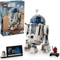 LEGO Star Wars R2-D2 Brick Built Droid Figure, Collectible May The 4th Toy with Exclusive 25th Anniversary Minifigure Darth Malak, Star Wars Gift Idea for Kids or Fans Ages 10 and Up, 75379