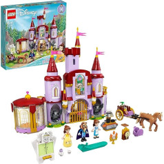 LEGO 43196 Disney Princess Belles Castle, Princess Toy Castle with 10 Mini Dolls from Beauty and the Beast, Includes Belle, Cups and Horse Figure, Gift for Children from 6 Years