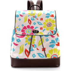 Large Petals Flowers Personalised School Bags Book Bags for Teenagers, Multicoloured, 27 x 12.3 x 32 cm, Backpack Backpacks, multicoloured