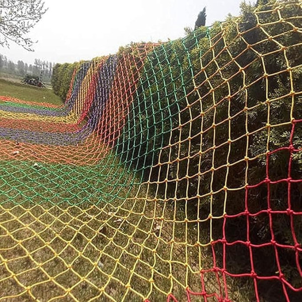 Tree House Rope Ladder Playground Safety Net, Weatherproof Safety Protection Net, Colourful Climbing Cargo Net, for Children, Adults, Pet Protection, Load 150 kg, (2 x 4 m (6.6 x 12.12 ft))