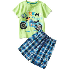 Bekleidungssets für Jungen - Elastische Taille Baby Baumwolle Kurzarm T-Shirt und Kurze Hosen Rundhals Sportshirt Mit Trainingsshorts Loungewear Kinderkleidung für 2-8 Jahre