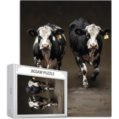 Puzzle 1000 Teile Tier Puzzle Erwachsene, DIY Groß Puzzelmatten, Holzpuzzle für Erwachsene und Kinder ab 12 Jahren Wooden Jigsaw Ochse Geschicklichkeitsspiel für Die Ganze Familie, Geschenke D-612