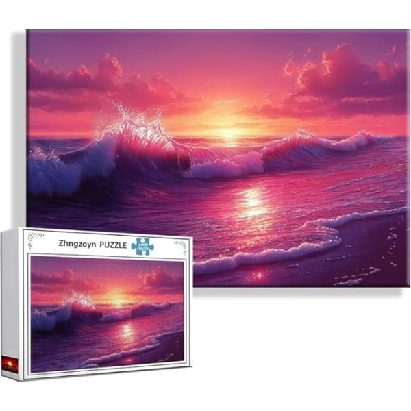 Puzzle Sonnenuntergang Ozean 5000 Teile Groß XXL 156x105 cm, Jigsaw Art Impossible Erwachsene Anspruchsvoll, Klassische Jigsaw Erwachsene, Junge, Mädchen, Geschicklichkeitsspiel für Familie M-1