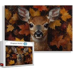 Puzzle Hirsch Tier 1500 Teile Groß XXL 87 x 57 cm, Jigsaw Art Impossible Erwachsene Anspruchsvoll, DIY Klassische Jigsaw Erwachsene, Junge, Mädchen, Geschicklichkeitsspiel für Die Ganze Familie K-0