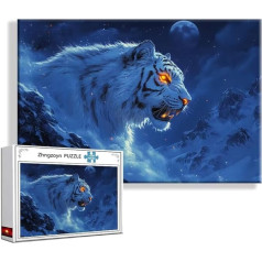 Puzzle Tier Tiger 2000 Teile Groß XXL 100 x 70 cm, Jigsaw Art Impossible Erwachsene Anspruchsvoll, DIY Klassische Jigsaw Erwachsene, Junge, Mädchen, Geschicklichkeitsspiel für Die Ganze Familie A-2
