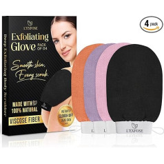 L'Exfose Kessa Hammam Exfoliating Glove for Shower, Korean Exfoliating Glove, Body Scrubber, Great for Dead Skin, Keratosis, Pilaris and Self-Tanners to Improve Skin Tone
