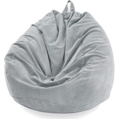 Chickwin Bean Bag without Filling for Adults and Children, Cord Seat Cushion Floor Cushion Armchair BeanBag Bean Bags for Outdoor & Indoor Gaming Relaxing (Grey, 85 x 110 cm)