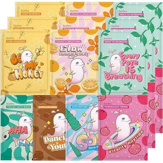 ZealSea Face Masks, Beauty Face Mask Set for Women, Teenagers, Girls, Moisturising, Brightening, Soothing, Suitable for All Skin Types (Pack of 21)