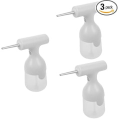 Healeved 3 Sätze elektrischer Aufschäumer Flasche schäumender Gesichtsreiniger Duschgel Schaummaschine Gesichtsreiniger Schaumhersteller Blasenmacher Gesichtswaschschaum ABS.PP.Silikon Weiß