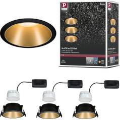 Paulmann Cole Coin Recessed Spotlight 3 Levels Dimmable Diameter 88 mm 1 x 6.5 W 460 Lumen IP44 Splashproof Protection 2700 Kelvin Recessed Light