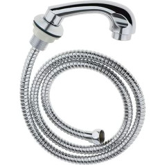 Tubayia Washbasin Hand Shower Hairdressing Tap Sprayer with Hose for Salon (Silver)