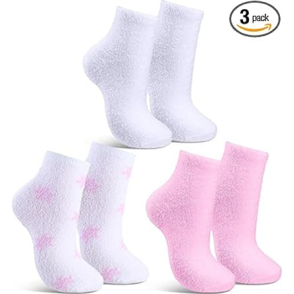 Tarpop 3 Pairs Aloe Socks, Moisturizing Spa Socks for Dry Cracked Feet, Infused Socks, Gel, Sleeping, Fluffy Socks, Lotion Socks, Gift for Christmas, Women and