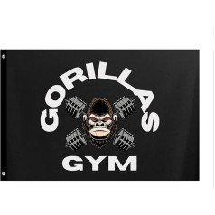 3x5ft Polyester Flag Gorilla Dumbbell Exercise Home Gym Decoration Flags and Banners Decoration Fitness Workout Flag for Room Decor Bedroom Outdoor Parties Garden Garage House