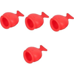 Pack of 4 Silicone Fish Lip Filler (Red) Fastly Lip Pumps Filler Lips for Women Lip Filler Enhancer Lips Plumper Mouth Lip Plumper Device Lip Suction Plumper Silica Gel FRCOLOR