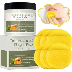 Kojic Acid and Turmeric Cleansing Pads, Turmeric Kojic Acid Pads, Original Natural Complex Infused with Hyaluronic Acid, Vitamin E, Shea Butter (1 Box, 20 Pieces/1 Box)