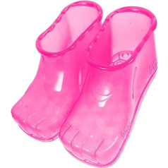 Heated Foot Bathing Shoes - Portable Foot Soaker for Relaxing Foot Baths - Ideal for Spa and Pool - Made of High-Quality PVC in Rosy 1 Pair