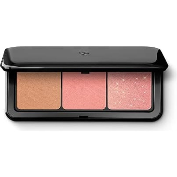 KIKO Milano Multi Finish Trio Blush & Bronzer Palette 01 | Face Palette with 1 Bronzer and 2 Rouges with Matte and Metallic Finish