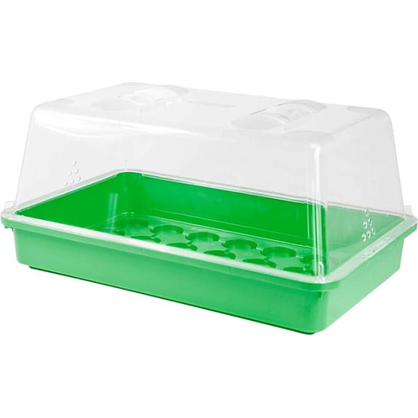 indoor Greenhouse Propagator with Lid and Ventilation, Green