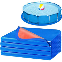 Poolfolie für runde oberirdische Pools, verdickte Poolmatte für unter dem Pool, zweifarbige Pool-Bodenmatte, Bodenmatte für Poolboden, Pannenschutz und längere Lebensdauer der Auskleidung