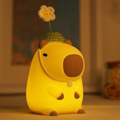 Attivolife Capybara Night Light for Children, Cute LED Silicone Lamp with Dimmable Timer, Portable Rechargeable Bedroom Bedside Table Decoration, Birthday Christmas Gifts for Children Babies