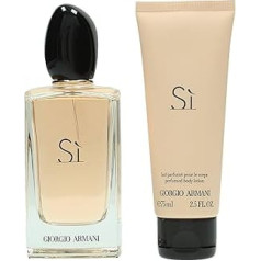 Giorgio Armani Si Set for Women contains Eau de Parfum 100 ml and Bodylotion 75 ml
