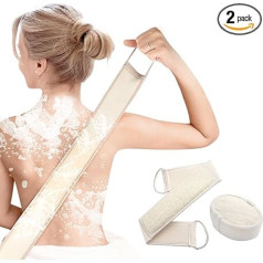 DGXIHE2024 Natural Loofah Sponge and Body Scrubber Set, Exfoliating Back Scrubber for Shower, DeepClean Skin Care for Men and Women, 2 Pack (Loofah SpongeBack Scrubber)