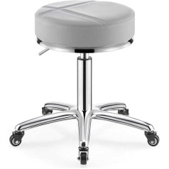 OPOBMBNGX Hairdressing Cutting Stool PU Padded Adjustable Bench Mobile Office Chairs for Haircuts with 360° Rotation for Spa Salon Tattoo Work B