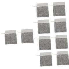 Healeved Pack of 10 Soap Bags Foam Mesh Bag for Soap Pieces Mesh Soap Saving Bag Bath Supply Facial Cleansing Net Exfoliating Bag Soap Shower Soap Bag Soap Piece Loofah Flax