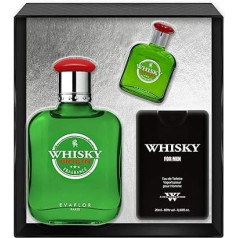 Whisky Origin Set for Men Eau de Toilette 100ml + Miniature 7.5ml + Travel Fragrance 20ml Atomizer for Men Fragrance 127.5ml