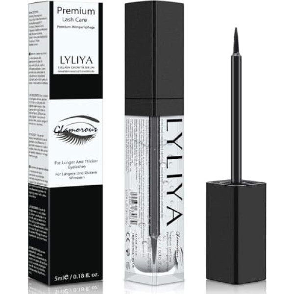 Eyelash Growth Serum with Vitamins and Natural Peptides for Longer, Fuller and Thicker Eyelashes, Eyebrows, Longer Look, Dermatologically Certified and Hypoallergenic
