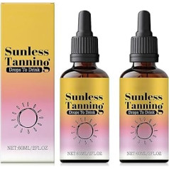 Sunless Tanning Drops to Drink - Promotes Skin Health and Pigmentation, Nourishing And Moisturizing (2 Bottles)