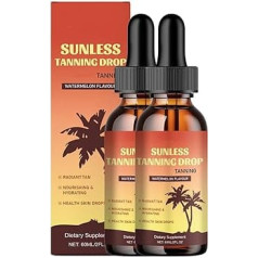 Sunless Tanning Drops, Bräunungstropfen, Tropfen Zur Natürlichen Verstärkung Des Melanins, Instant Sun Bronzing Drops, Sonnengeküsstes Leuchten Ohne Sonnenschäden Und Stundenlanges (2pcs)