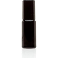 Infinity Glass Bottle with Steel Ball Roll-Up Tip, 20 ml, Black, 20 ml Black