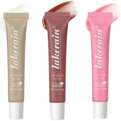 Tinted Lip Butter Balm - Tinted Moisturising Gel Lip Gloss | Moisturising, Radiant, Tinted Lip Care | Tinted Lipstick (1+2+6, A set)