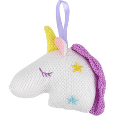 Regenbogen-Schwamm für Kinder, Luffa-Schwamm, Cartoon-Einhorn, Peeling, Badeschwamm, weich und sanft, Duschball zur Beruhigung für Erwachsene und Erwachsene, weiße Farbe für den täglichen